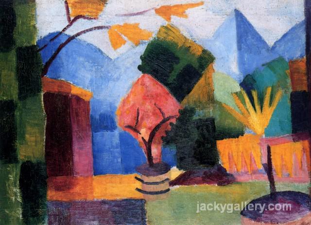 Garden on Lake of Thun, August Macke painting